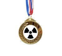 no/no Dangerous Checal Toxic Radiation Pattern Gold Award Winner Medal First Place Ribbon