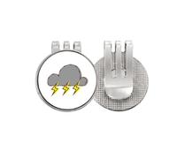 no/no Dark Clouds Thunder Rain Golf Ball Marker Hat Cap Clip Enamel Magnetic