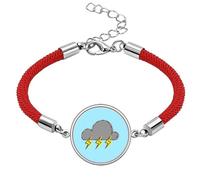 no/no Dark Clouds Thunder Rain Lucky Red String Bracelet Rope Bracelet Handmade