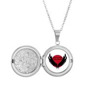 no/no Dark Wings Dark Words Art Deco Fashion Locket Necklace Hold Picture Jewelry Birthday Gift