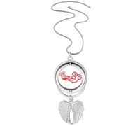 no/no Decorative Cloud Patterns Pendant Angel Wings Rotating Necklace Jewelry