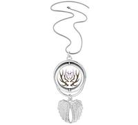 no/no Deep Horn Jungle Art Deco Fashion Pendant Angel Wings Rotating Necklace Jewelry
