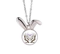 no/no Deep Horn Jungle Art Deco Fashion Rabbit Necklace Pendant Bunny Animal Jewelry Gift
