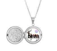 no/no Deer Separates The Sun Body Locket Necklace Hold Picture Jewelry Birthday Gift
