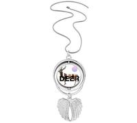 no/no Deer Separates The Sun Body Pendant Angel Wings Rotating Necklace Jewelry