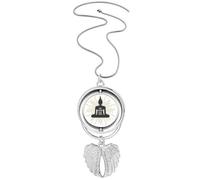 no/no Dependence Self Effort Choice Pendant Angel Wings Rotating Necklace Jewelry