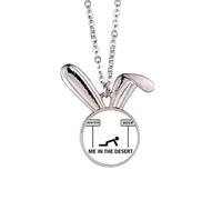 no/no Desert Water Beer Kneeling Choice Rabbit Necklace Pendant Bunny Animal Jewelry Gift