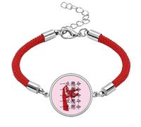 no/no Desperately Living Japanese Language Lucky Red String Bracelet Rope Bracelet Handmade