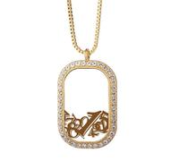 no/no Digital Foundation Scattered Stacked Necklace Pendant Diamond Crystal Golden Jewelry