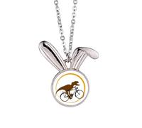 no/no Dinosaur Cycling Moon Art Deco Fashion Rabbit Necklace Pendant Bunny Animal Jewelry Gift