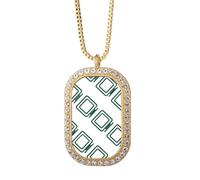 no/no Display Computer Seal Patterns Necklace Pendant Diamond Crystal Golden Jewelry