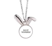 no/no Do It Yourself Self-reliance Rabbit Necklace Pendant Bunny Animal Jewelry Gift