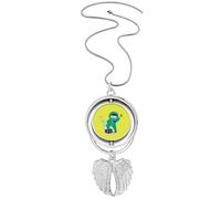 no/no Doctor Overcome Fight Conquer Defeat Pendant Angel Wings Rotating Necklace Jewelry