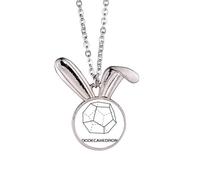 no/no Dodecahedron Mathematical Geometric Space Rabbit Necklace Pendant Bunny Animal Jewelry Gift