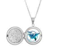 no/no dolphin mother-child crossing Locket Necklace Hold Picture Jewelry Birthday Gift
