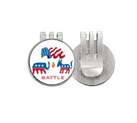 no/no Donkey Elephant Fight President Golf Ball Marker Hat Cap Clip Enamel Magnetic