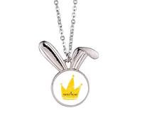 no/no Doodle Scrawl Graffiti Marchese Headgear Rabbit Necklace Pendant Bunny Animal Jewelry Gift