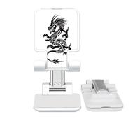 no/no Dragon Animal Art Grain Outline Adjustable Cell Phone Stand Desk Foldable