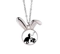 no/no Drums Singing Music Beating Rabbit Necklace Pendant Bunny Animal Jewelry Gift