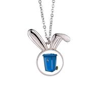 no/no Dustbin Trash Waste Loveliness Bin Rabbit Necklace Pendant Bunny Animal Jewelry Gift
