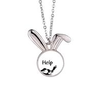 no/no Dying Animal Whine Help Art Deco Fashion Rabbit Necklace Pendant Bunny Animal Jewelry Gift