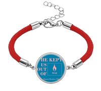 no/no Election Slogan Keep War Away Lucky Red String Bracelet Rope Bracelet Handmade