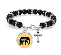no/no Elephant Growl Roar Trumpet Beaded Bracelet Boho Jewelry for Men Women