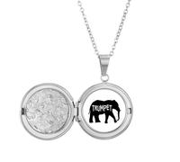 no/no Elephant Growl Roar Trumpet Locket Necklace Hold Picture Jewelry Birthday Gift