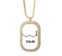 no/no Emotional Calm Structure Art Deco Fashion Necklace Pendant Diamond Crystal Golden Jewelry