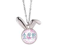 no/no Emperor Wife China Ancient Deer Pattern Rabbit Necklace Pendant Bunny Animal Jewelry Gift