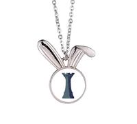 no/no Empress Kaiserin Dignity Chess Game Rabbit Necklace Pendant Bunny Animal Jewelry Gift