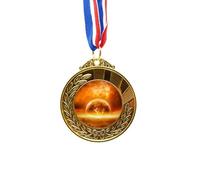 no/no en red planet like flame burning pattern Gold Award Winner Medal First Place Ribbon
