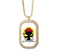 no/no End Dark Rules Art Deco Fashion Necklace Pendant Diamond Crystal Golden Jewelry