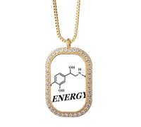 no/no Energy Strength Structure Molecular Chestry Necklace Pendant Diamond Crystal Golden Jewelry