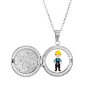 no/no Engineer Labour Force Worker Outline Locket Necklace Hold Picture Jewelry Birthday Gift
