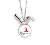 no/no English Language Culture Common Sense Cartoons Rabbit Necklace Pendant Bunny Animal Jewelry Gift