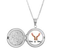 no/no English Language Culture Common Sense Fingers Locket Necklace Hold Picture Jewelry Birthday Gift
