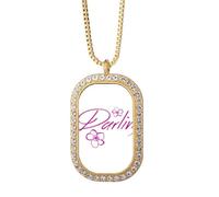 no/no English Language Culture Common Sense Love Necklace Pendant Diamond Crystal Golden Jewelry