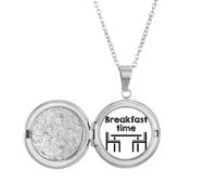 no/no English Language Culture Common Sense Restaurant Locket Necklace Hold Picture Jewelry Birthday Gift