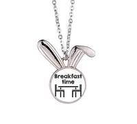 no/no English Language Culture Common Sense Restaurant Rabbit Necklace Pendant Bunny Animal Jewelry Gift