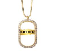 no/no English Language Culture Common Sense Tie Necklace Pendant Diamond Crystal Golden Jewelry