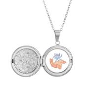 no/no Equinox Flower Interlude Blossom Control Locket Necklace Hold Picture Jewelry Birthday Gift