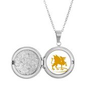 no/no External Ferocious Ability Flame Gods Beasts Locket Necklace Hold Picture Jewelry Birthday Gift