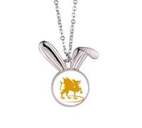 no/no External Ferocious Ability Flame Gods Beasts Rabbit Necklace Pendant Bunny Animal Jewelry Gift