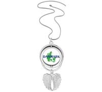 no/no fairy tales euan maps denmark Pendant Angel Wings Rotating Necklace Jewelry