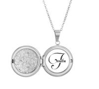 no/no Faith Food Faly Letters Locket Necklace Hold Picture Jewelry Birthday Gift