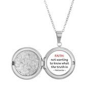 no/no Faith Life Truth Art Deco Fashion Locket Necklace Hold Picture Jewelry Birthday Gift