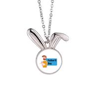 no/no Father Day Great Silence Art Deco Fashion Rabbit Necklace Pendant Bunny Animal Jewelry Gift