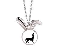 no/no Ferocious Ability Gods Animals Abroad Rabbit Necklace Pendant Bunny Animal Jewelry Gift