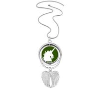 no/no fierce ability horn animals Pendant Angel Wings Rotating Necklace Jewelry